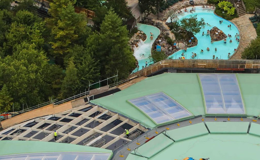 Center Parcs Longleat gets New Roof Coating on Subtropical Paradise