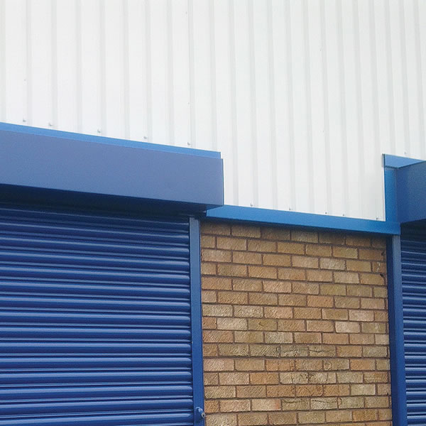 steel shutters blue paint