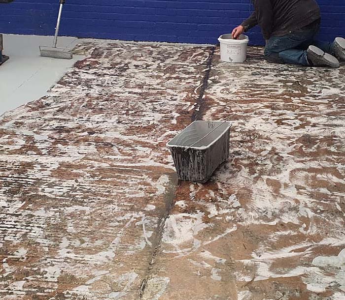 concrete floor edge painting