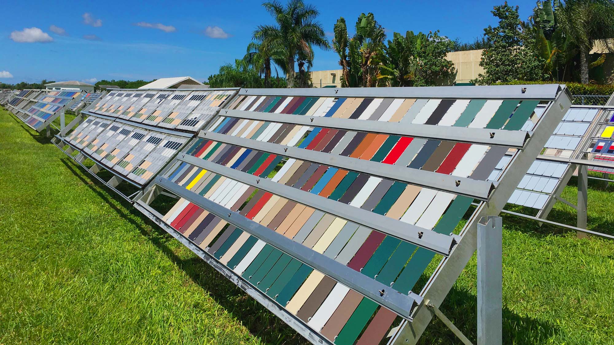 weather testing site hot sunshine paint coating swatches