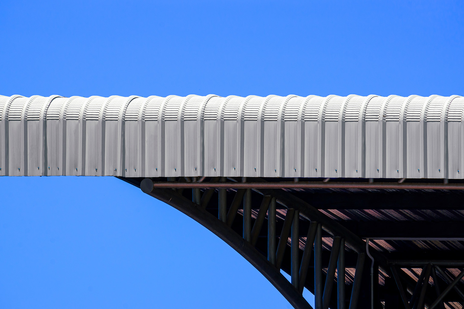 Crimp curved roofing durable and weather resistant