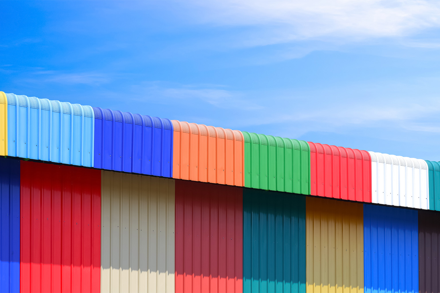 multi-coloured crimp curved roof edging creative boundaries unique and memorable