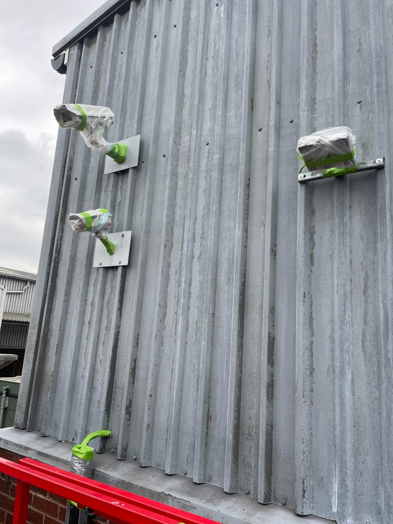 Cladding cleaned and stripped to substrate ready for coating