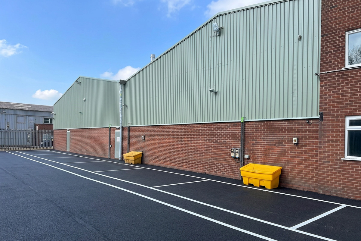 Completed Wall Cladding Coating Works at Fitness Facility in Stafford